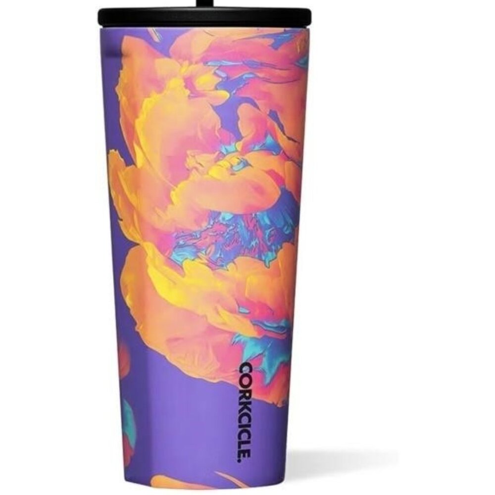 Corkcicle SUPER BLOOM Tumbler with Straw NEW 24 oz.